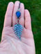Image of Very Large Veined Licorice Fern Labradorite Pendant (with chain)