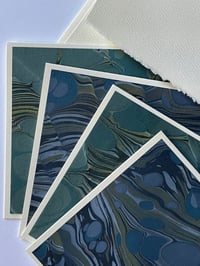 Image 1 of Marbled Notecard Set - Blue & Green Wave