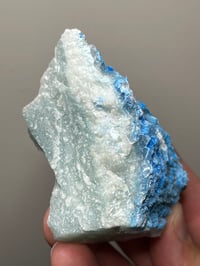 Image 13 of Rare Cyanotrichite On Green Fluorite Matrix Specimen | Guizhou China #2873