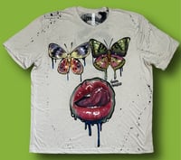 Image 1 of ‘BUTTERFLEYES’ HAND PAINTED T-SHIRT 3XL