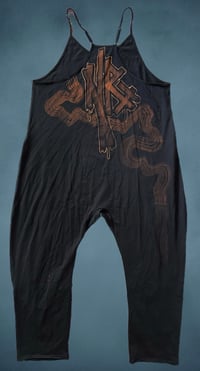 Image 2 of “LIGHTNING” CUSTOM BLEACH PAINTED OVERSIZED ROMPER LARGE