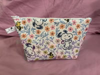 Image 1 of Flower Beagle and Bird Zipper Pouch