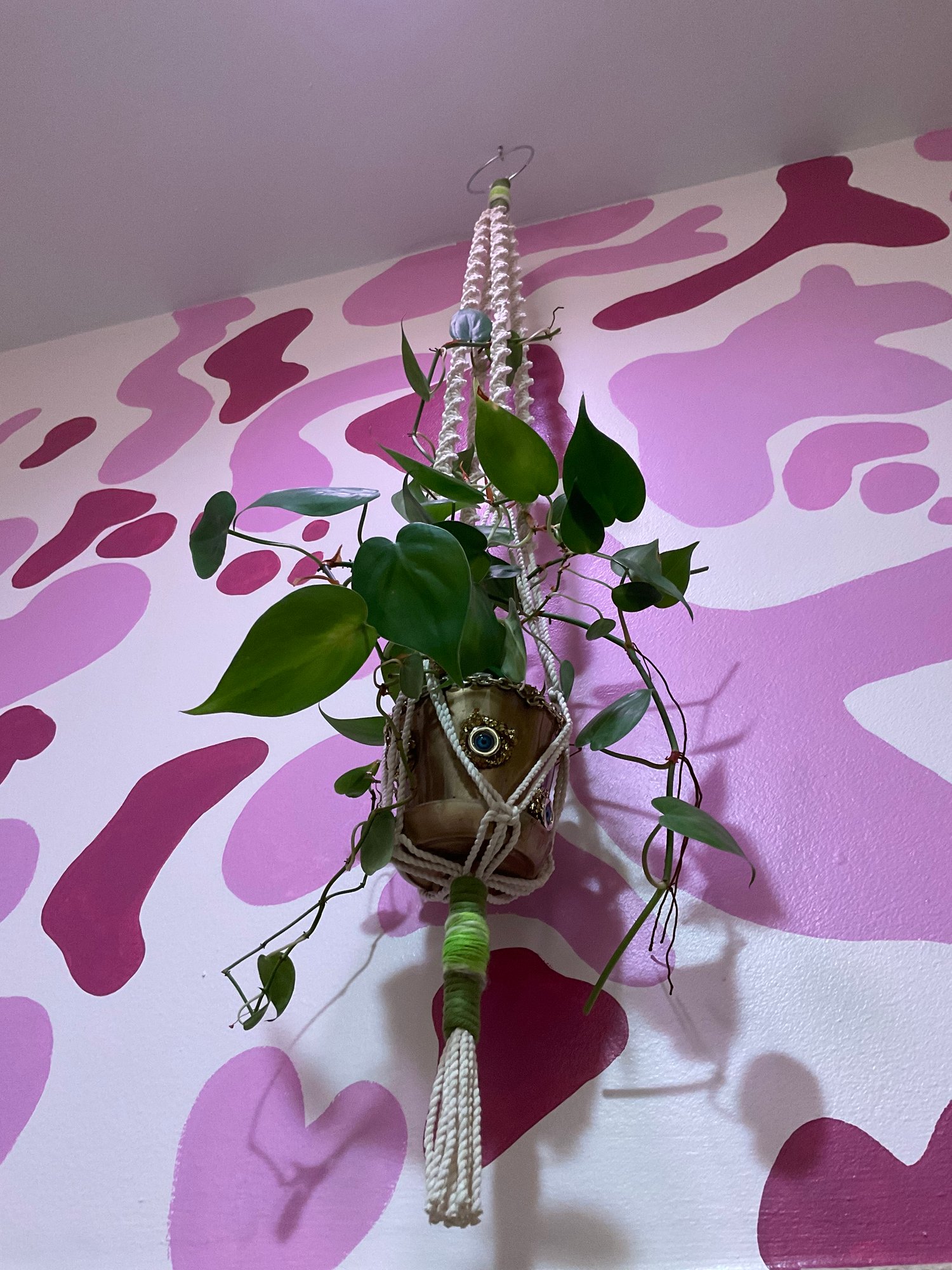 Image of Green DNA Spiral Plant Hanger