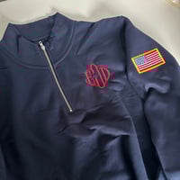 Image 6 of “YOUR OWN INITIALS” ON A JEFFREY EPSTEIN 1/4 ZIP JACKET WITH AMERICAN FLAG