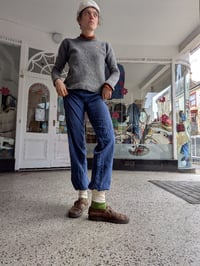 Image 3 of February trousers blue cotton linen