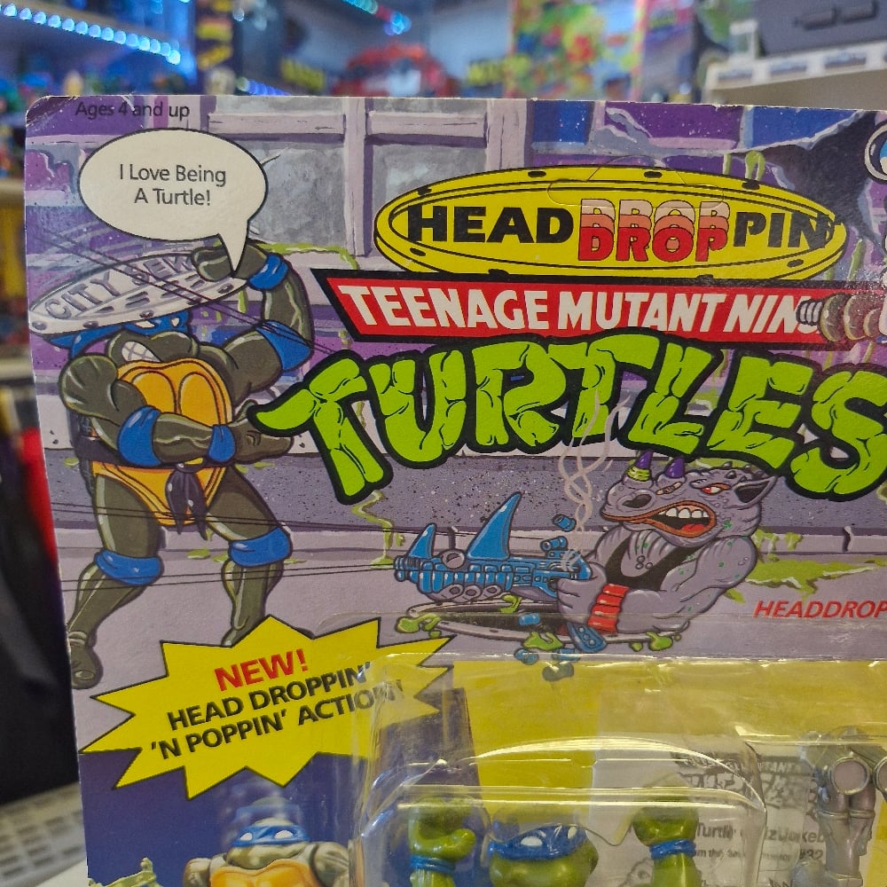 Image of Vintage Teenage Mutant Ninja Turtles Head Droppin’ Leonardo Figure – Playmates 1991