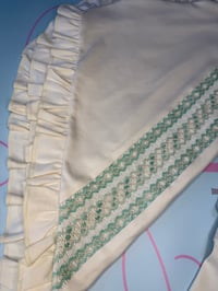 Image 2 of boys cream/mint smocked blanket 