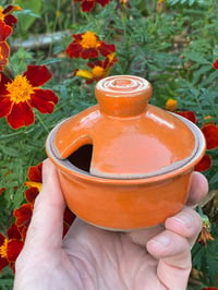 Image 3 of Orange glaze seasoning lidded pot