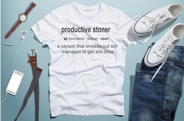Image of Productive stoner Tshirt (Blue and Purple color options)