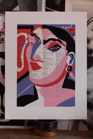 Image of Gala On Text - Limited Edition Reduction Print