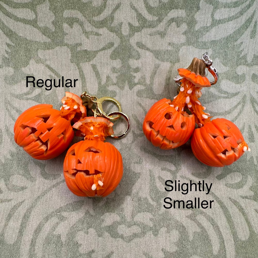 Image of Exploding Head Pumpkin w/ 1 Barfing EARRINGS