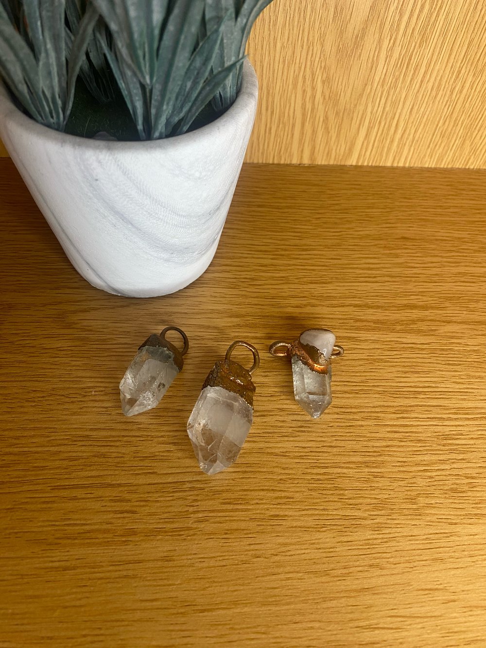 Clear quartz pendants 