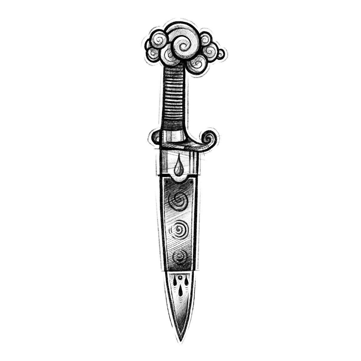 Cloud dagger (sketch style) - $150 flat rate special