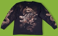 Image 1 of “MY SERPENTINE” BLEACH PAINTED LONG SLEEVE T-SHIRT 2XL