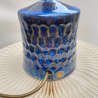 Image 5 of Carved Blue And White Table Lamp With Brass Fitting