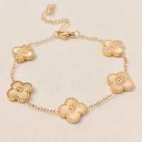 Image 1 of Dainty Gold Clover Bracelet