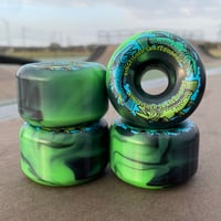 Black and Green Swirl Triple Trout 54mm Skateboard Wheels