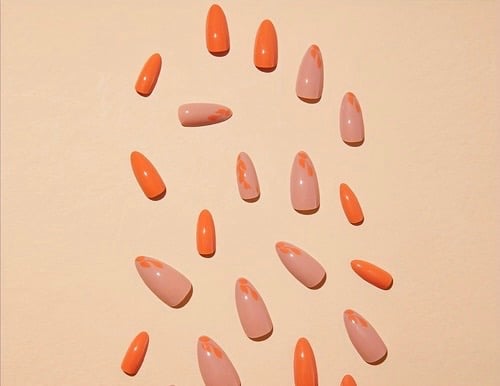 Image of Short Pretty Gurl Nails Orange 