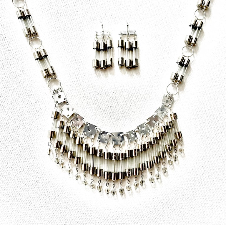 Glass and Steel Fuses Necklace Image 2