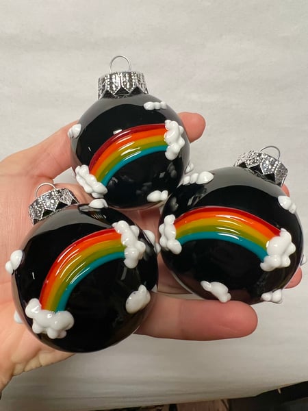 Image of Black rainbow ornament