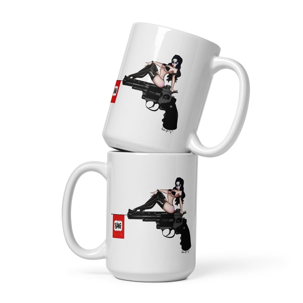 Image of LOVE GUN White glossy 15 0z mug