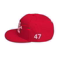 Image 2 of Red MAGA Cap, Make America Great Again, Trump 47, USA Flag Snapback Hat