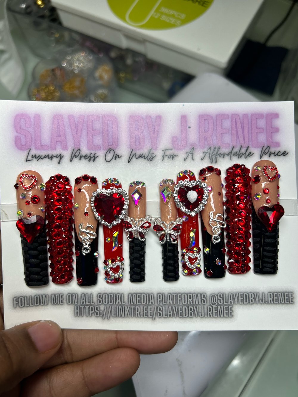 French Freestyle 3XL Birthday Press On Nail Set