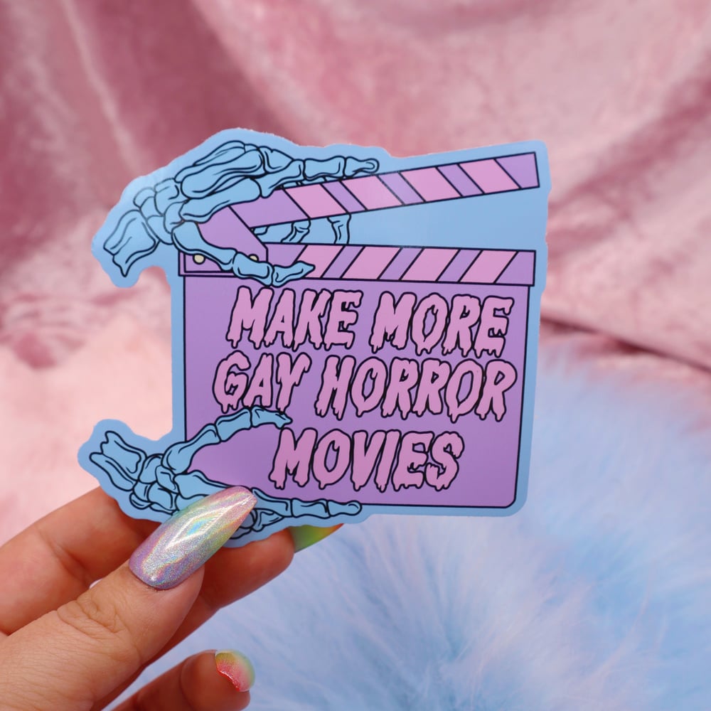 Image of Make More Gay Horror Movies Large Vinyl Sticker