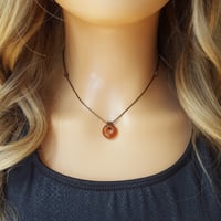 Image 4 of Carnelian chocker necklace - Adjustable cord hippie boho jewelry 