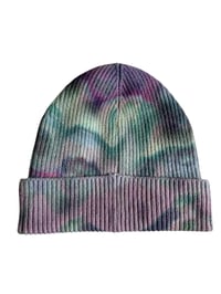 Image 5 of Adult Knit Cuff Beanie in Muted Cool Ice Dye