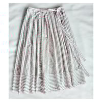 Image 3 of Pleated Wrap Skirt Pink/Green