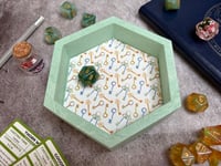 Image 3 of Green Secret Garden Key Print Hexagon Dice Tray