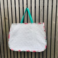Image 2 of Faded Florals Quilted Tote