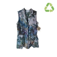 Image 1 of ♻️ UPCYCLED S Soft Utility Vest in Dark Overdyed Watercolor Ice Dye