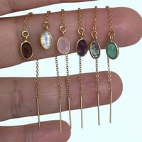 Gem thread earring
