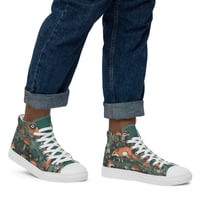 Image 1 of Boho Nature Cottagecore Inspired Fox Among Mushrooms Men’s high top canvas shoes