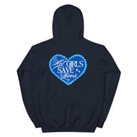 Image 4 of HOT GIRLS HAVE HEART HOODIE - BLUE