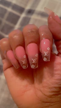 Image 4 of Nails - Medium Luxury Louis Vuitton (French Tip)