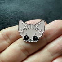 Image 3 of Pink Sphynx Cat Head Small Enamel Pin