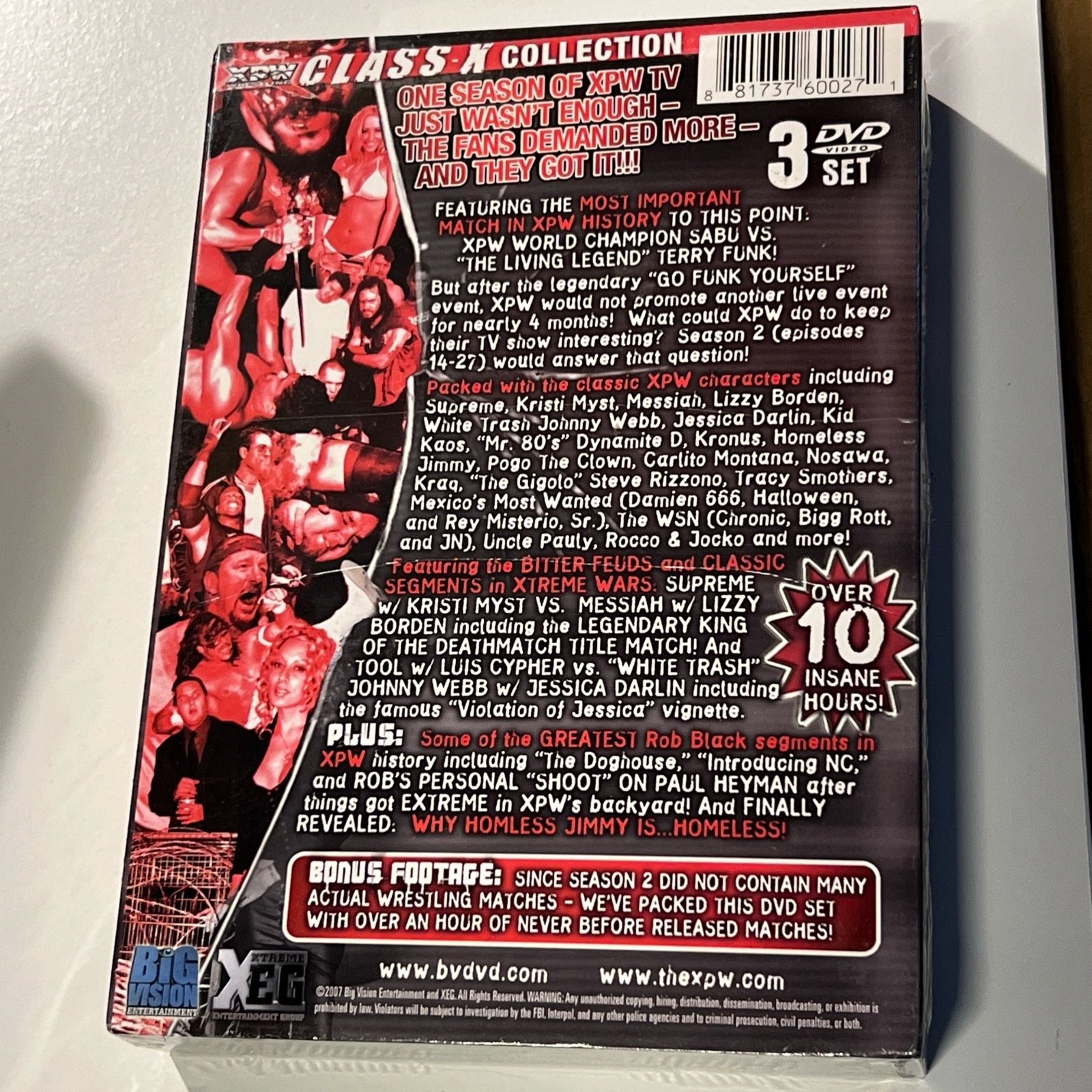 XPW Wrestling Television Complete 2nd Season DVD Box Set 3disc 