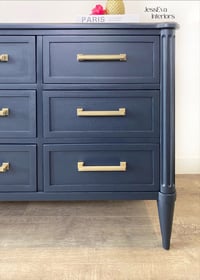 Image 10 of Stag Chateau Captain Chest of Drawers / Sideboard / TV Cabinet in Navy Blue