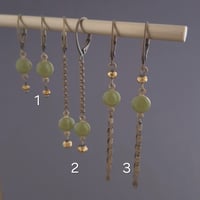 Image 3 of Boucles d'oreilles pendantes bronze vert kaki 