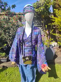 Image 3 of Tulum co ord set - wrap skirt and top 6-14 uk black flora