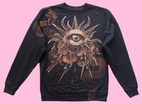 Image 1 of “ELEMENTS” CUSTOM BLEACH PAINTED PULLOVER SWEATSHIRT MEDIUM