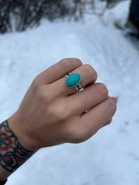 Image 1 of Double band turquoise ring size 6.25