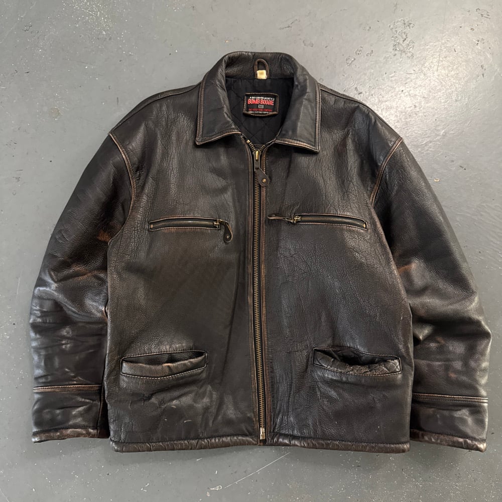 Image of 1990s Bomb Boogie leather flight jacket, size XL