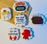 Image 1 of Friends themed birthday set of 6 biscuits