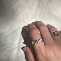 Image 5 of OPAL/GREEN SKEW RING (M)