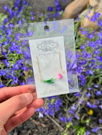 Image 1 of Pink/White Tulip necklace