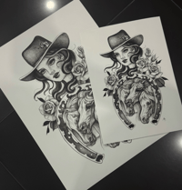 Image 1 of GOLDEN WEST GIRL - FINE ART PRINT 320GSM - A4&A3 SIZE